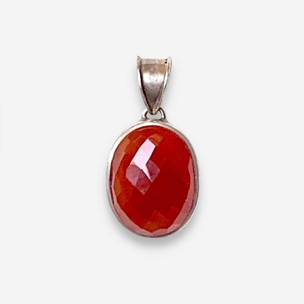 🌸Pendant🌸 Red Stone 925 Sterling SIlver